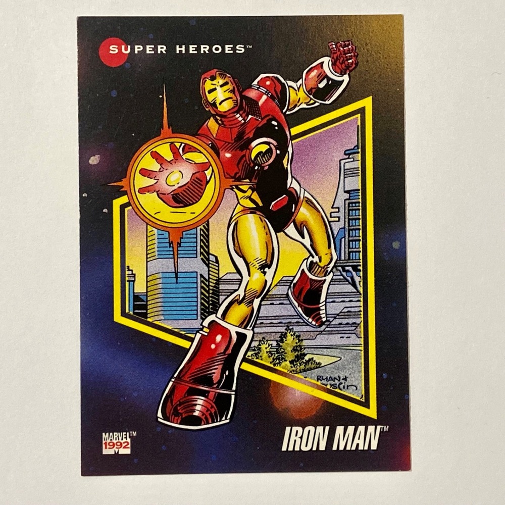 Vintage Marvel Comics '92 Iron Man Super Heroes Trading Card #62 IRON MAN GUC